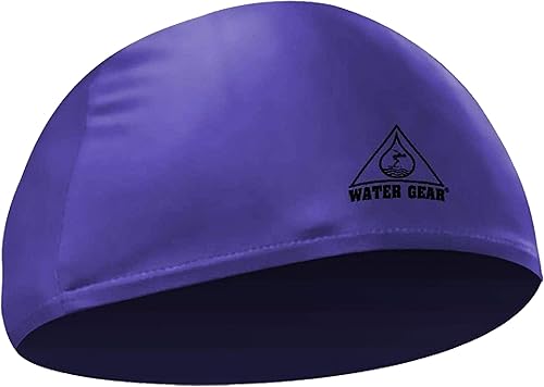 Vista 20 de Water Gear Synthetic Fiber Swim Cap - Comfortable and Durable Swimming Cap - Keeps Short or Long Hair Dry marino