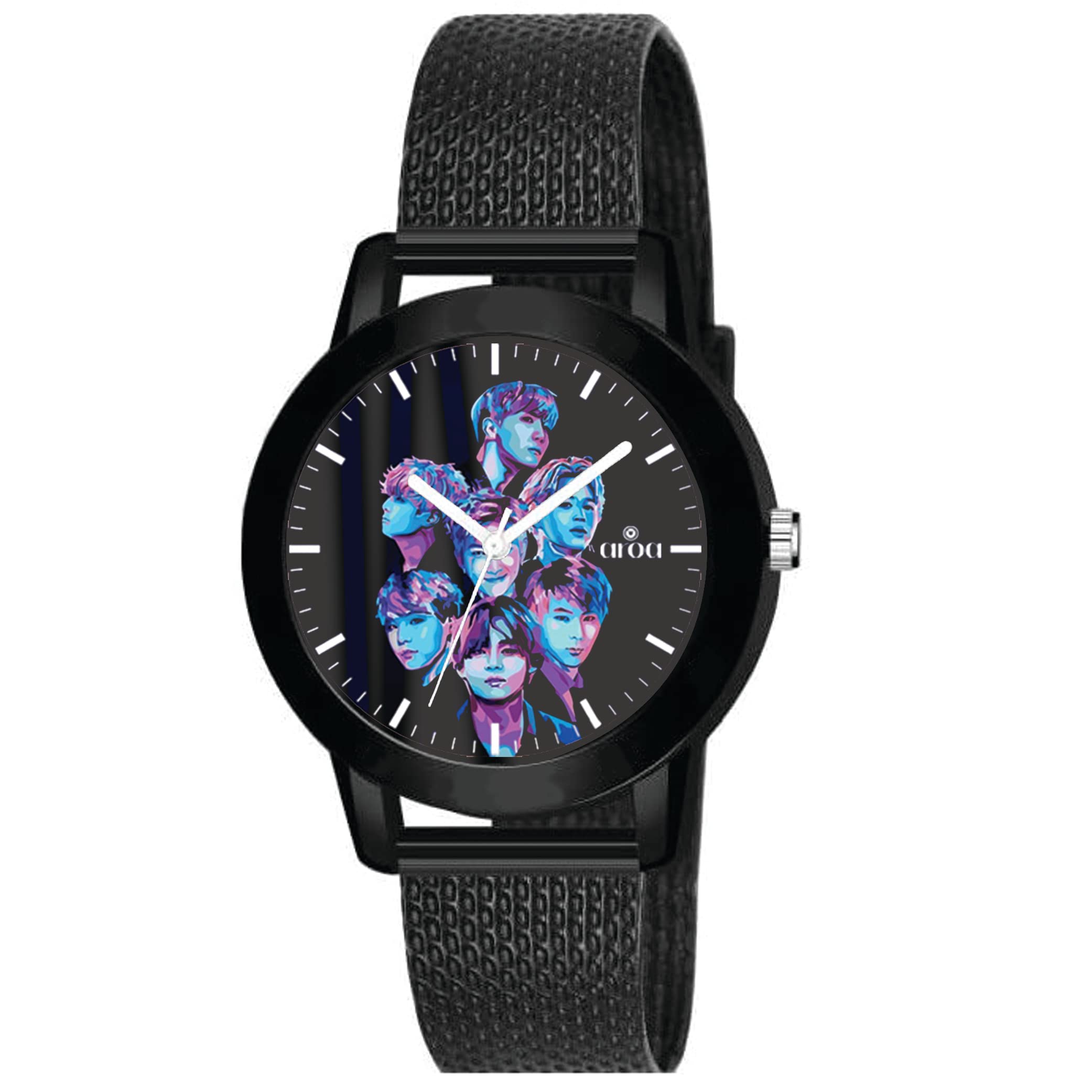 AROA Watch for Womens with BTS Pop Art Model : 161 in Black Metal Type Rubber Analog Watch Black Dial for Women Stylish Watch for Girls (B0BZSYQMBQ) Amazon Price History, Amazon Price Tracker