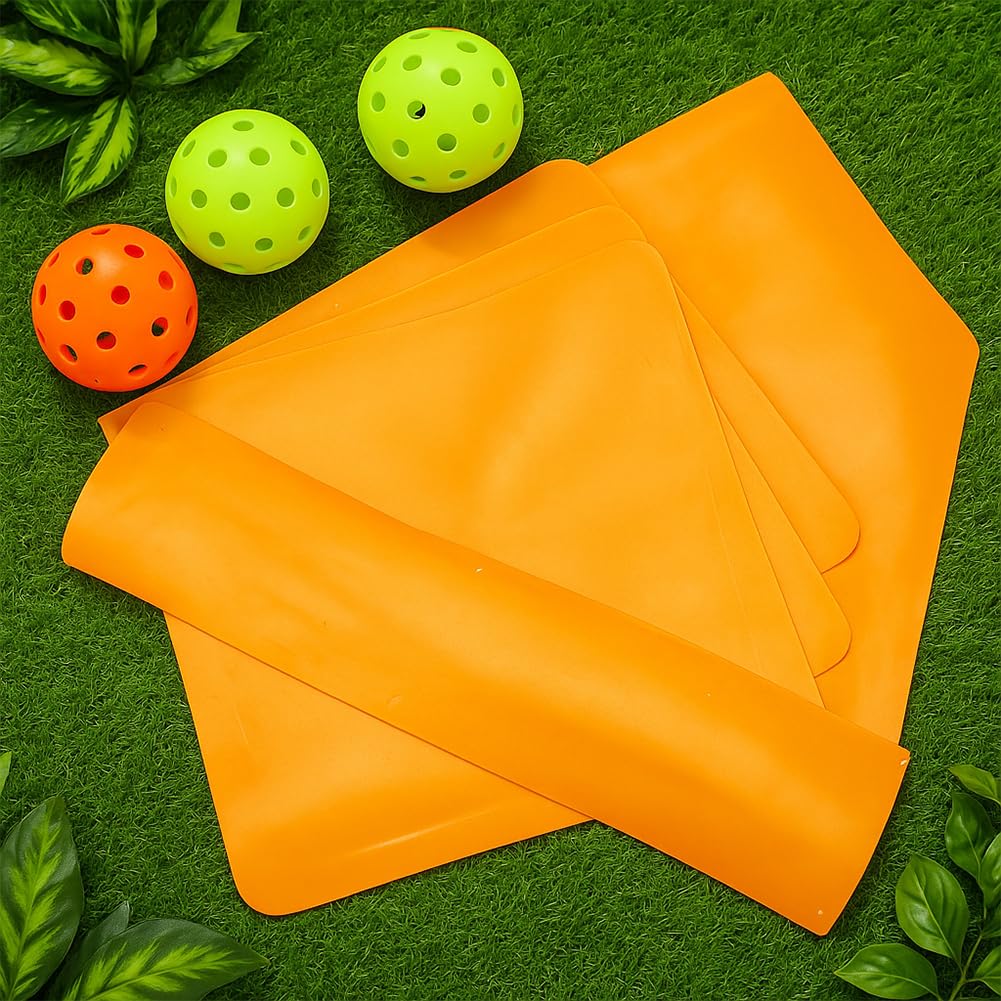 MAYJOYDIY Juego de 5 bases de béisbol y sóftbol con 9 pelotas de entrenamiento de plástico, bases de béisbol lanzadas, equipo deportivo al aire libre para patio trasero, teeball, práctica escolar de