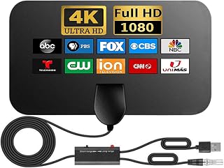 Digital TV Antenna - 2023 Upgraded & 250Mile Range Antenna TV for Canada Local Channels, Indoor HD TV Antenna with Amplifier and Signal Booster, Support 4K 1080P VHF UHF Fire Stick and All Older TV's