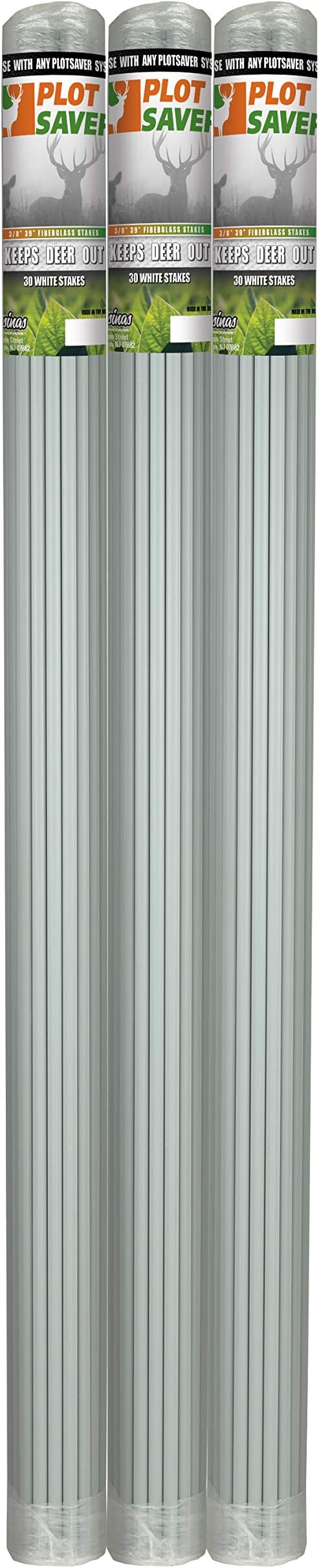 Messina Wildlife STW-039 39-Inch by 3/8-Inch Deer Repellent White Fiberglass Stakes, 30 Pack