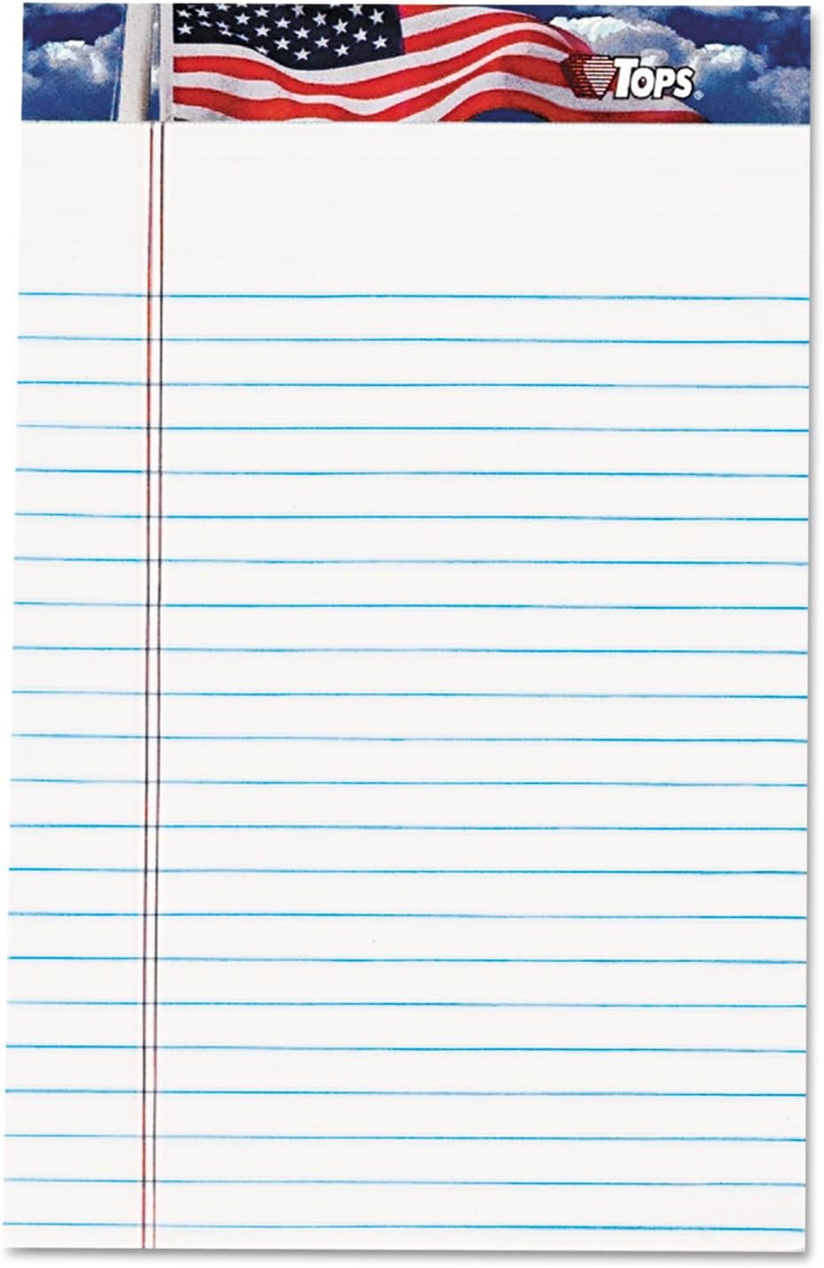 TOPS 75101 American Pride Writing Pad, Narrow, 5 x 8, White, 50 Sheets (Pack of 12)