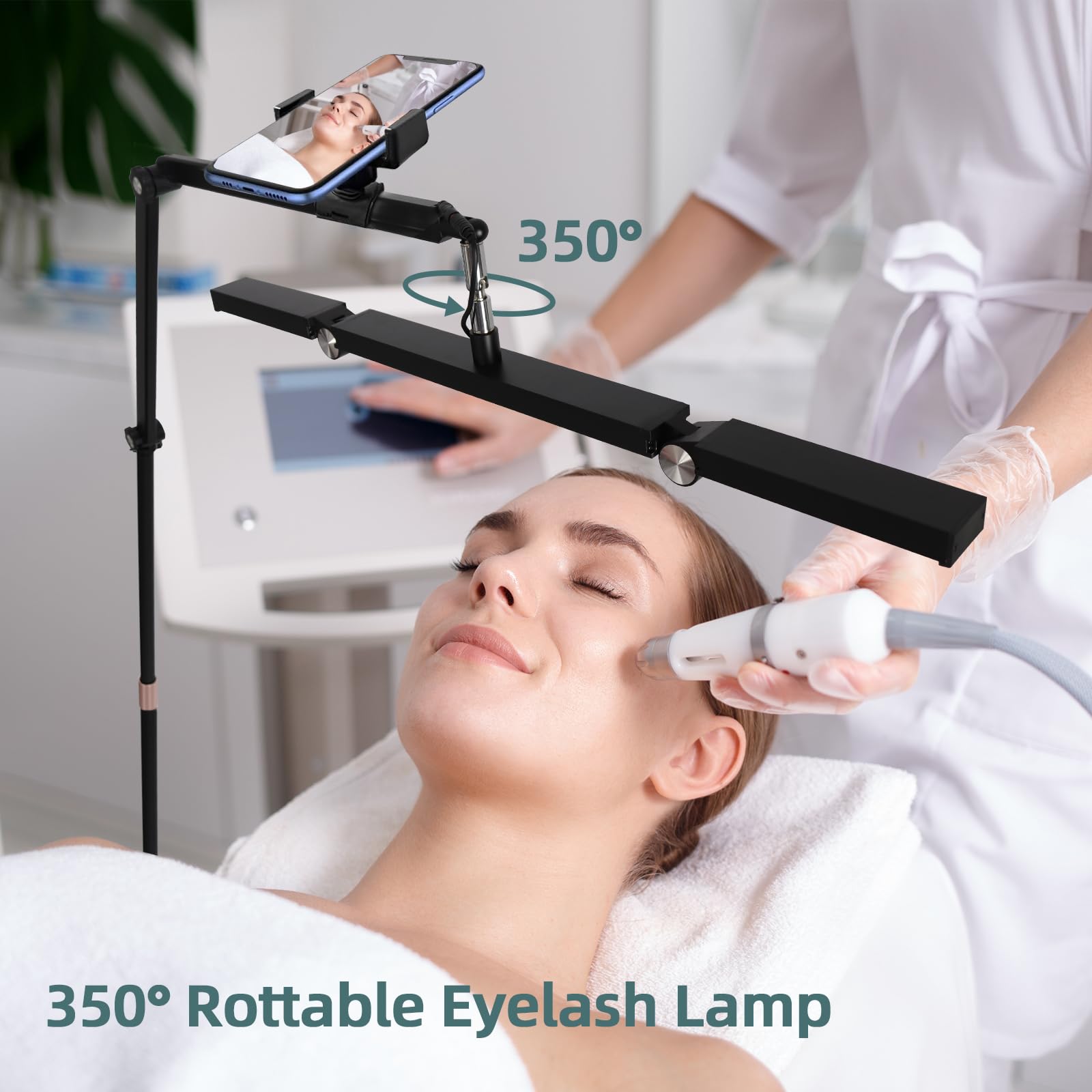 Lampe LED Pro 36" Pour Extensions De Cils - Lumière Demi-Lune, Réglable - Ideal Maquillage, Soins