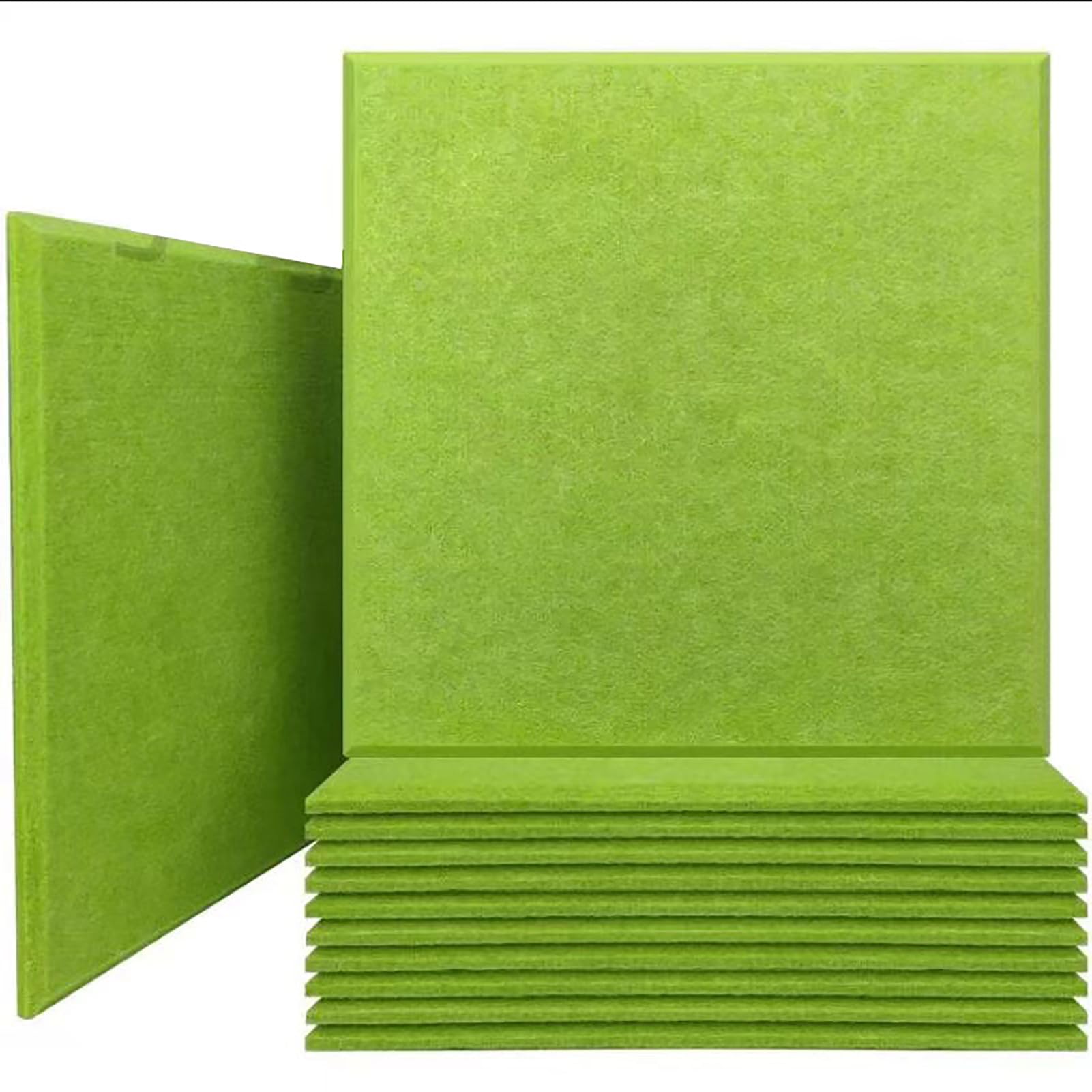 Paneles acústicos autoadhesivos, 12 unidades, paneles acústicos: panel acústico cuadrado de alta densidad para estudio de grabación, oficina, estudio, 30 x 30 x 0,9 cm (verde hierba)