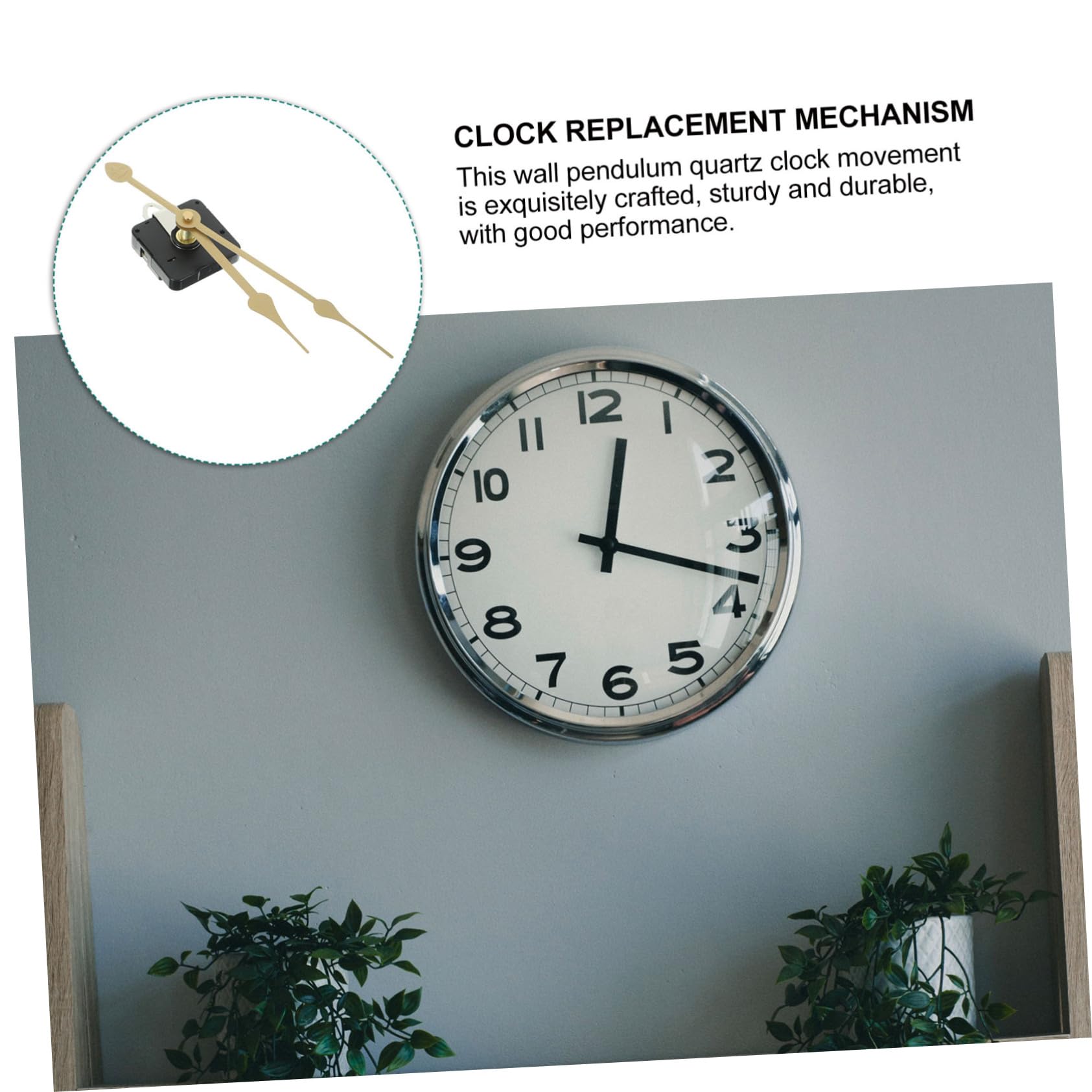 Mouvement à Quartz Silencieux Pour Horloge Murale DIY - Mécanisme Piles, Dimensions 5.6x5.6x1.6cm - 5