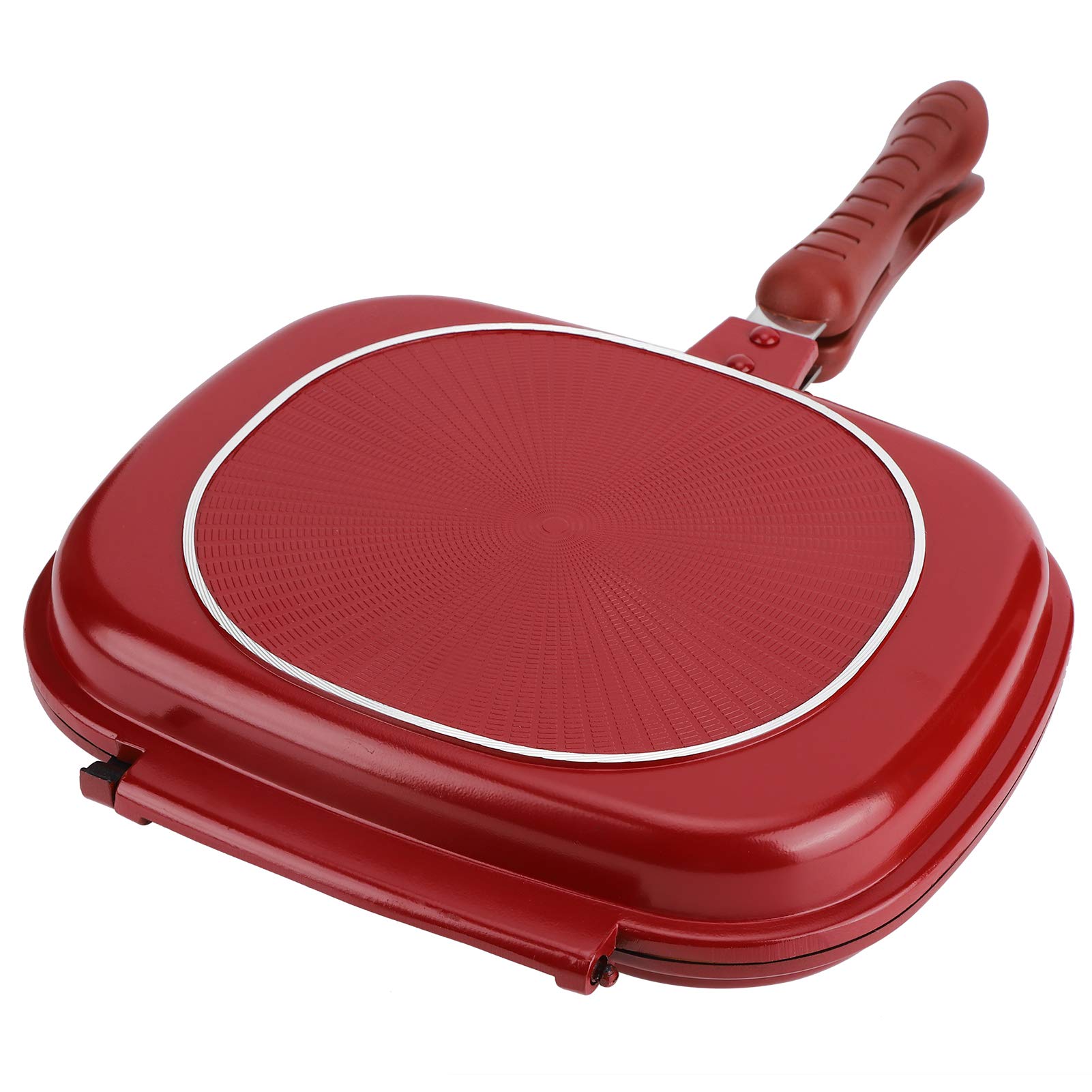 Sartén de Doble Cara 28 cm Cuadrada Roja - Aleación de Aluminio para Tortillas - Cocina para el Hogar y Suministros de Cocina