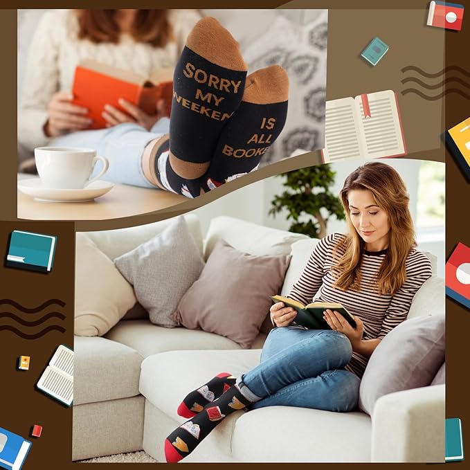 Calcetines para amantes de los libros para mujer y hombre miniatura 2