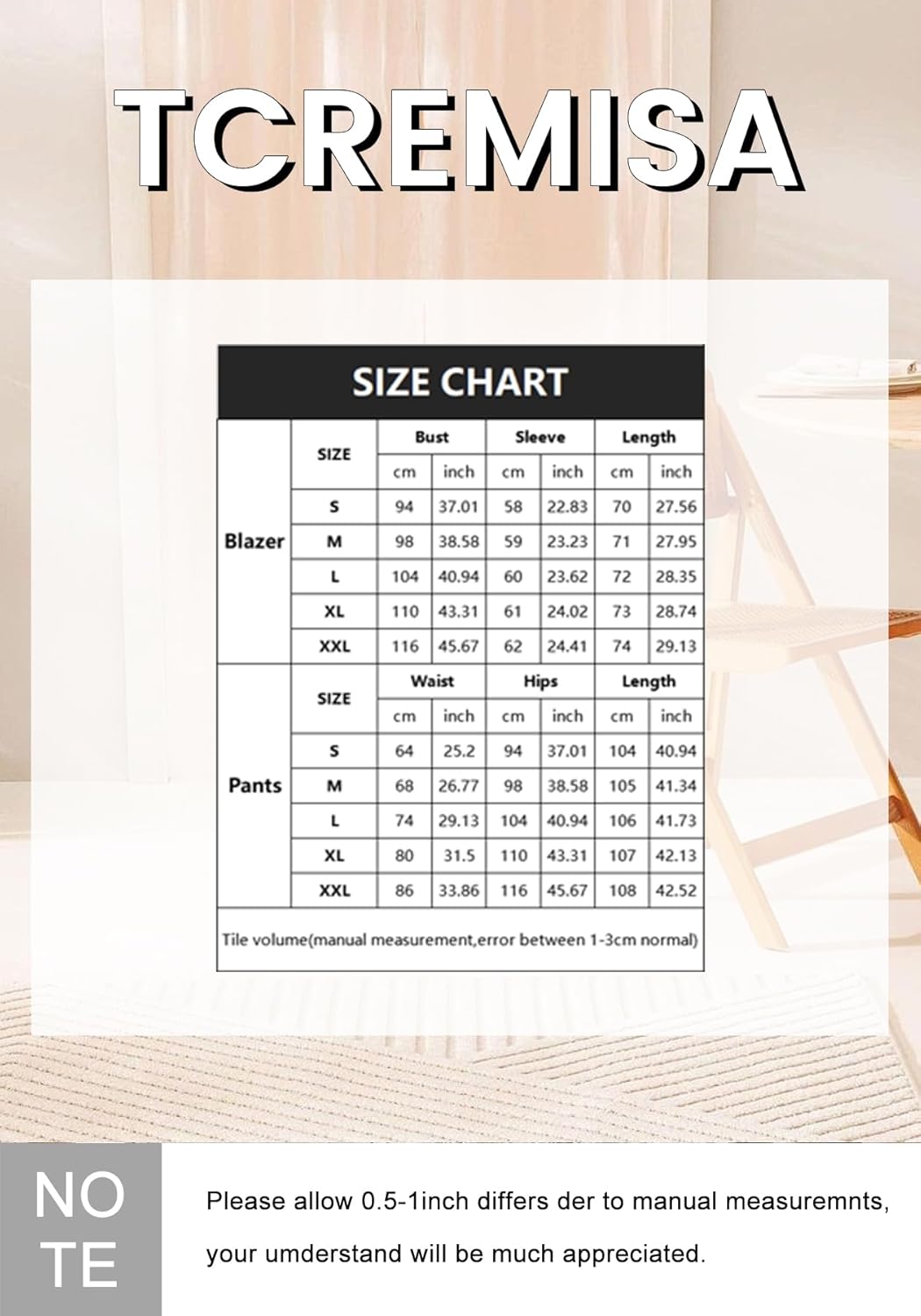 Tcremisa Women's Pants Suits Dressy Business Casual Long Sleeve Blazer and Pant Sets 2 Piece Work Office Outfits - Image 6