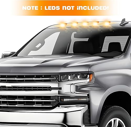 Vista 7 de AEagle 5pcs parte superior lámpara de techo Cab Remoción Marcador Cover lente para 1988 – 2002 Chevy/GMC C/K1500/2500/3500/4500/5500/6500/7500 Ámbar