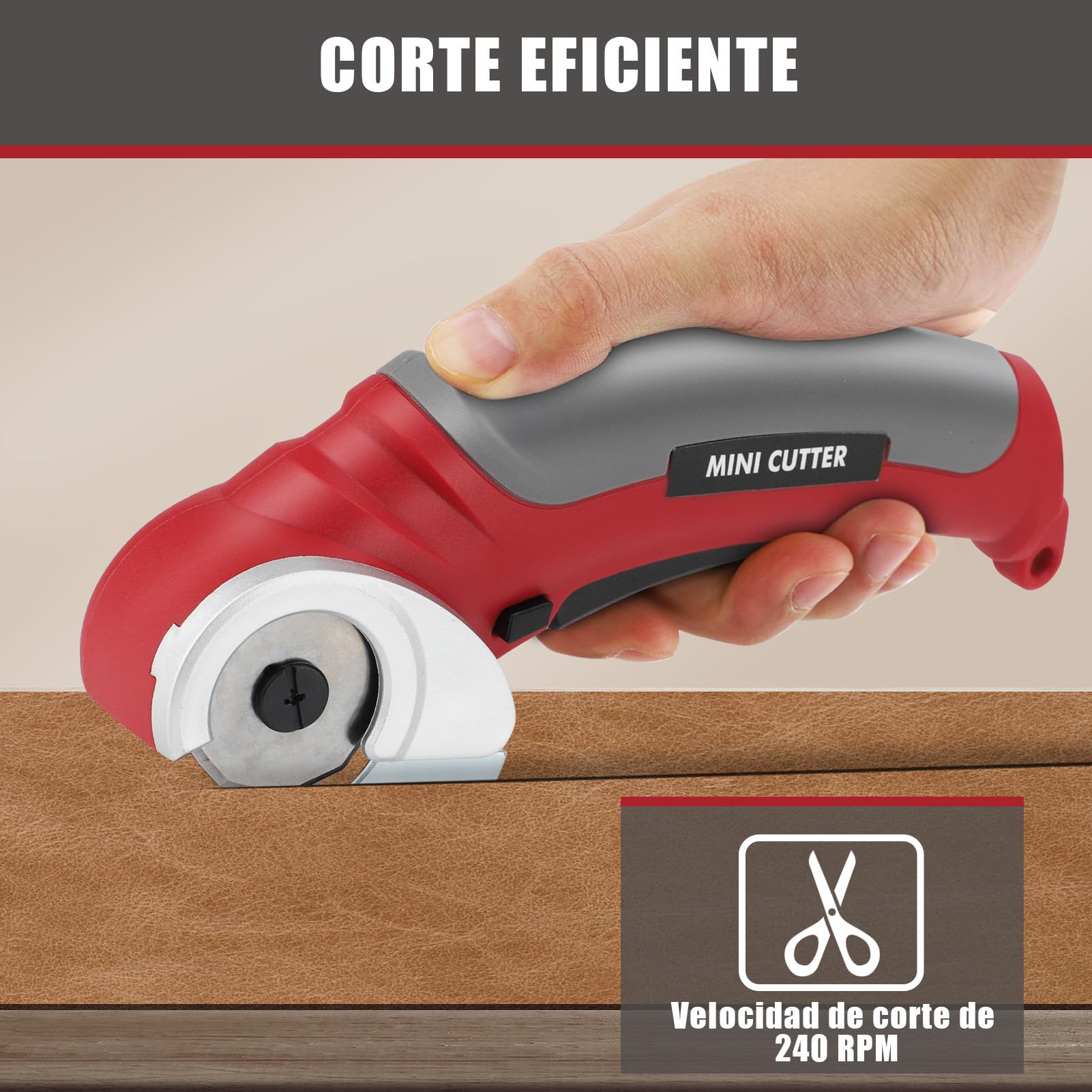 Tijeras Inalámbricas, Cortador de Tela con Interruptor de Seguridad, Hoja de Acero SK5, Cómodas Tijeras Eléctricas Ligeras para Manualidades, Velocidad de 240 Golpes/min para