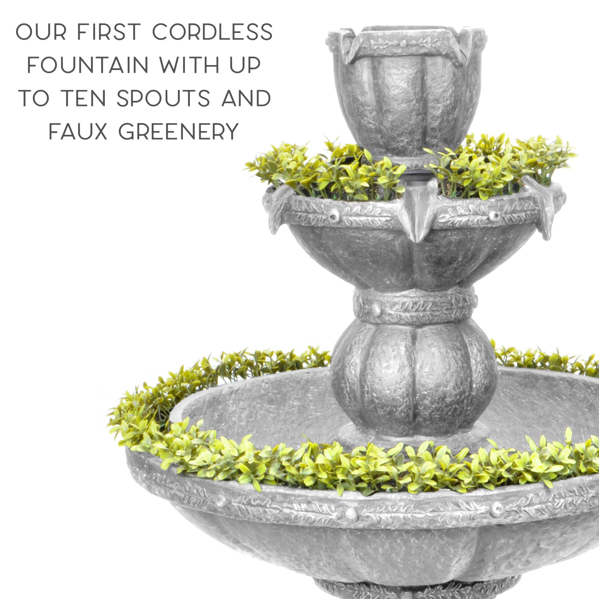 噴水 ガーデン ファウンテン ポリレジン製 3層 置型 高さ58cm 噴水 ガーデン ファウンテン ポリレジン製 3層 置型 高さ58cm