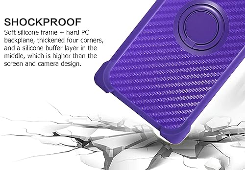 Miniatura 2 de Case Compatible with Celular Kalley Element 5+Plus Phone Case PC backplane + Silicone Soft Frame Cover [360 Metal Ring, Magnetic Car Mount] TZZH-ZI