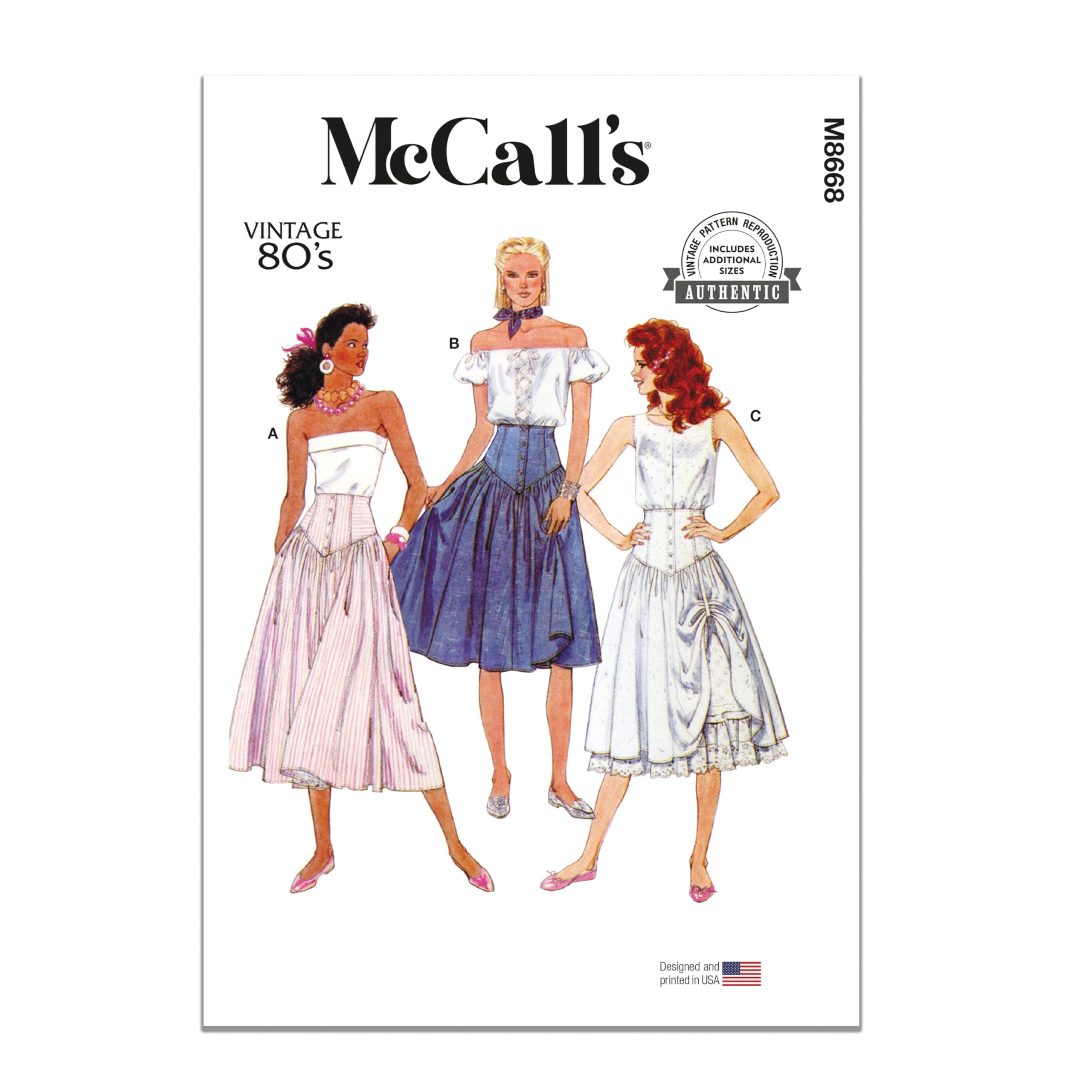 Patron M8668 McCall's pour jupes et jupons de style victorien