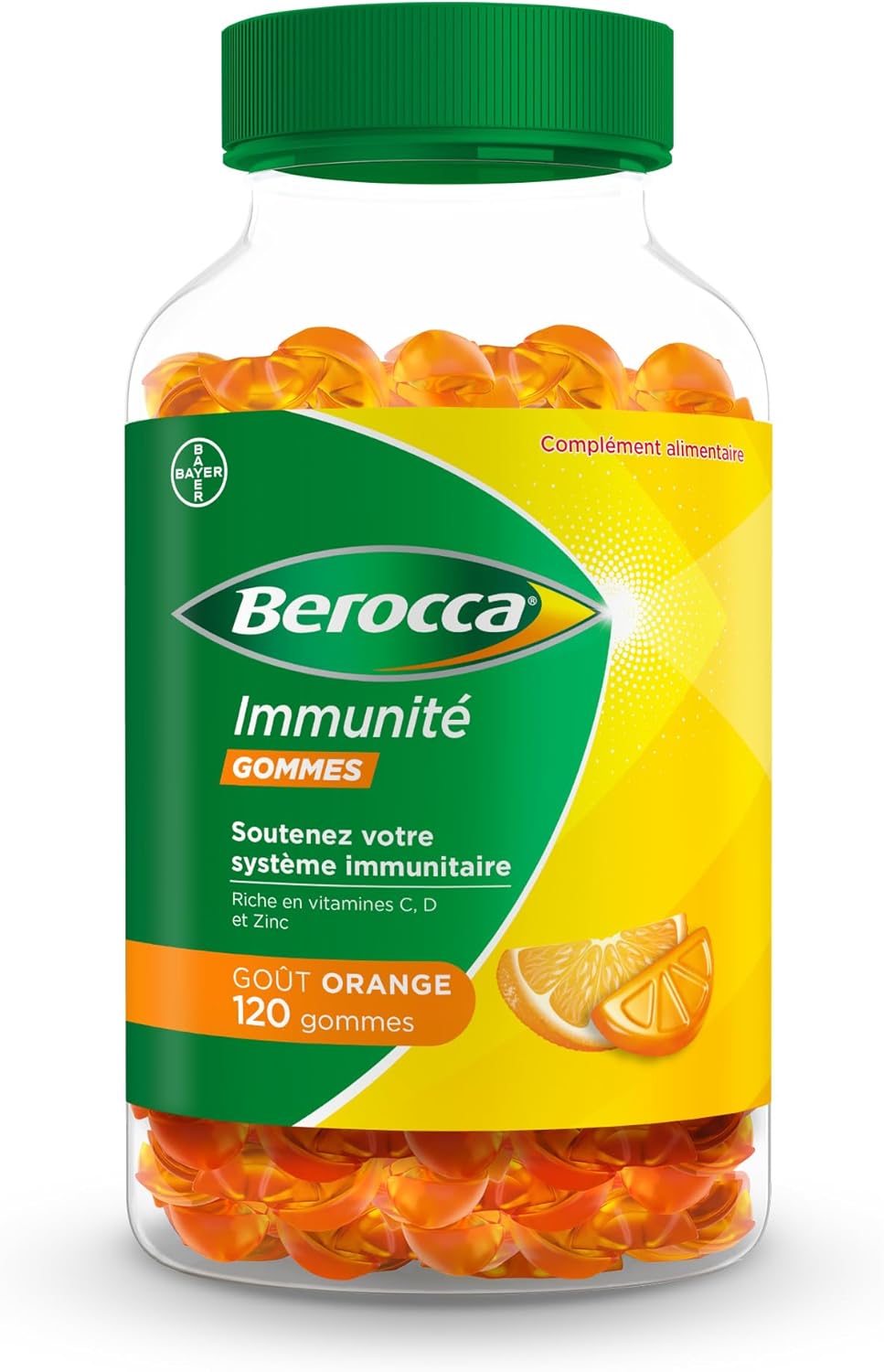 Berocca® Immunity Gums – Multivitamin Dietary Supplement – 8 Vitamins and Minerals – Including Vitamin C, D and Zinc – Supports Immunity in Everyday Life – Orange Flavour 120 Gums