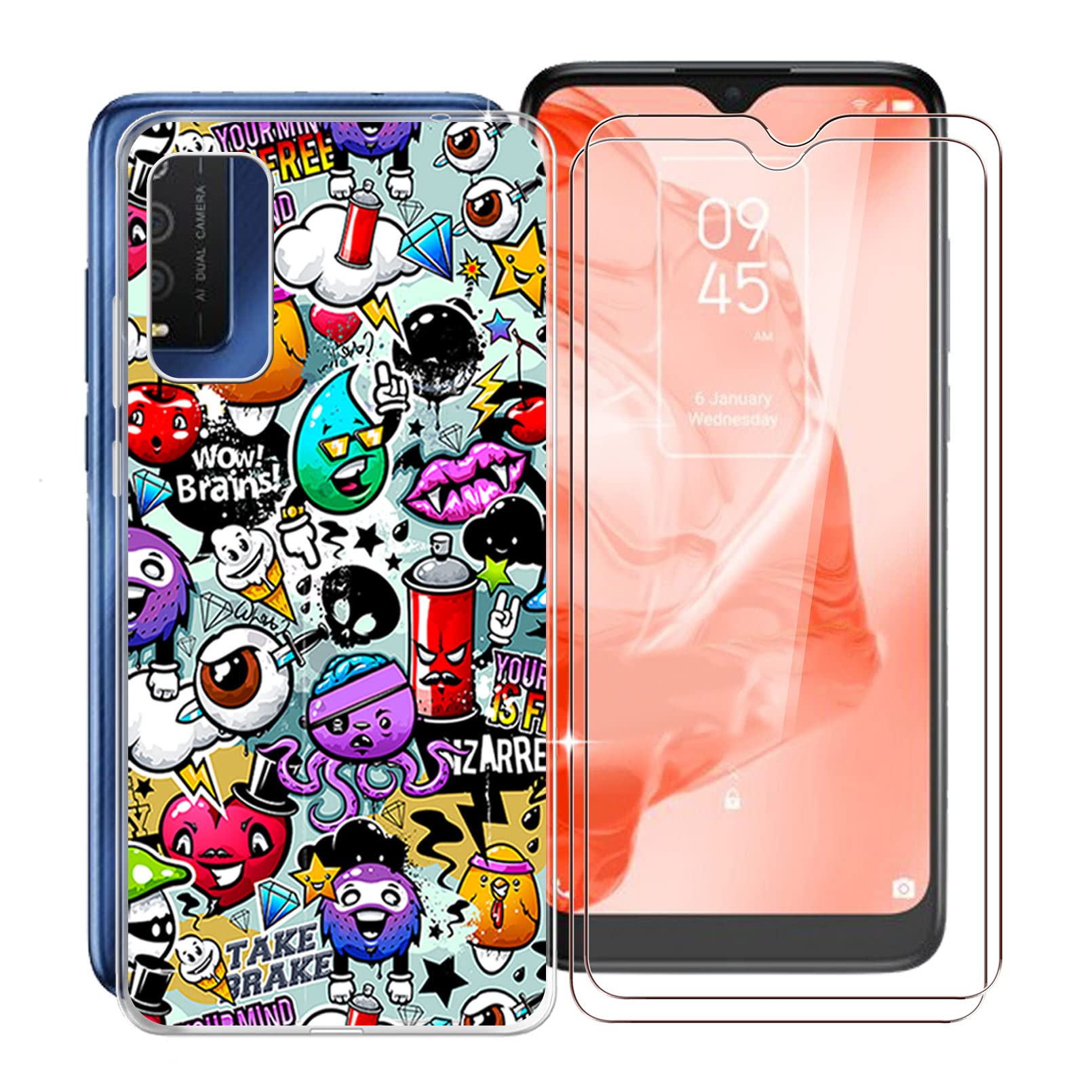 HHUAN Cover per TCL 205 (6.22 ) con Pellicola Protettiva in