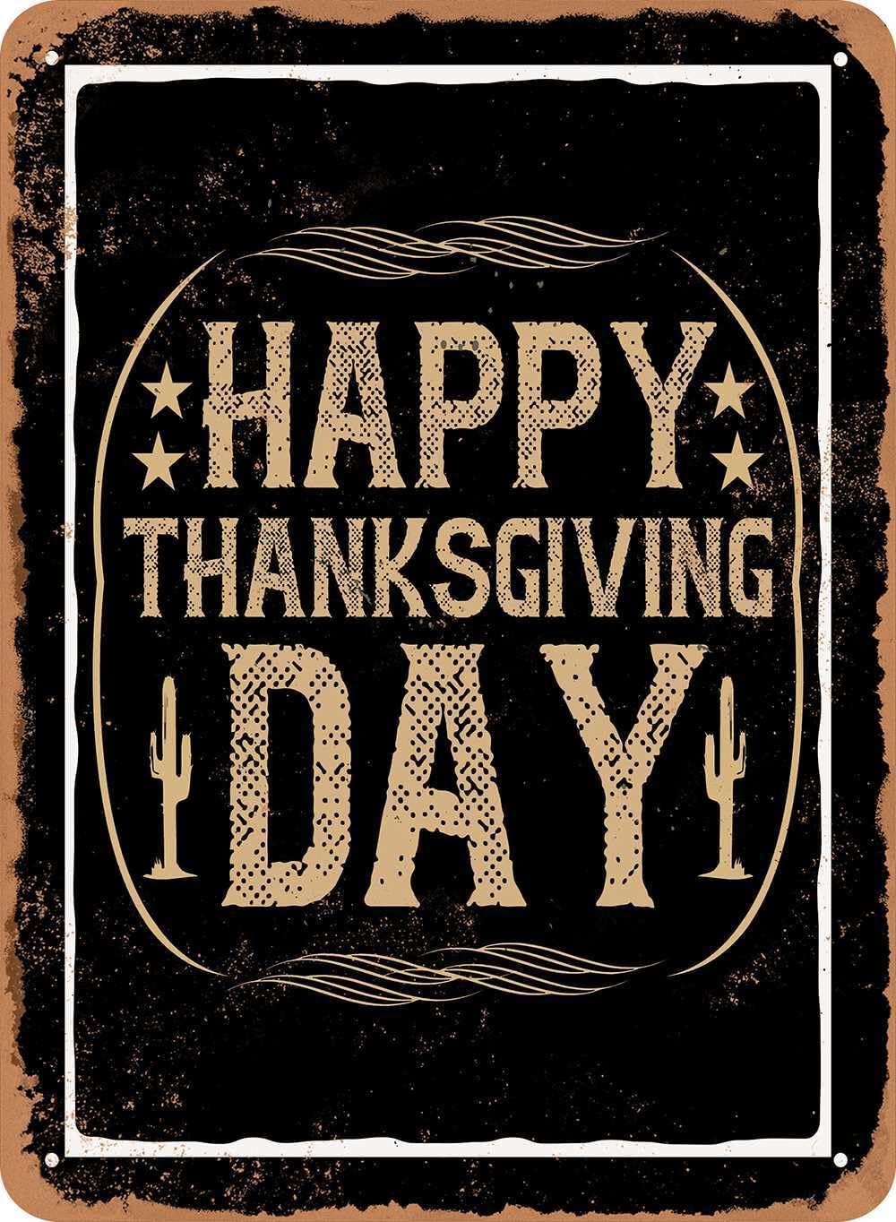 Metal Sign - Happy Thanksgiving - Vintage Look home decor