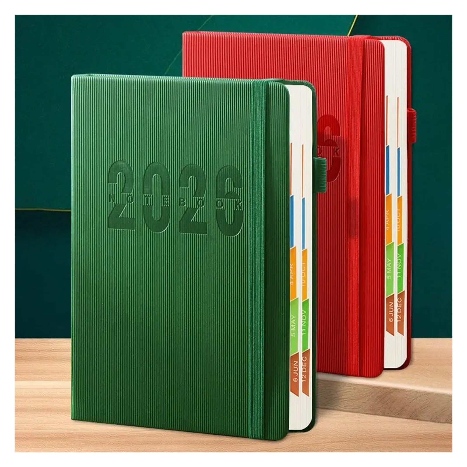 Blocco note for pianificatore di programma inglese 2026, resistente all'usura, 12 mesi, formato A5, agenda pianificazione, blocco for appunti portatile e semplice(Style 09)
