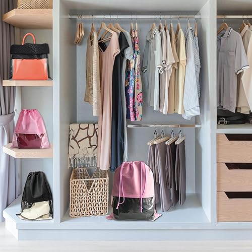 Miniatura 2 de 8 bolsas de polvo para bolsos, bolsas de viaje para zapatos, bolsas de almacenamiento con cuerda transparente, a prueba de polvo, bolsa de