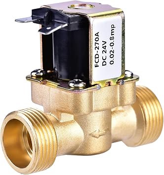 Zerodis 3/4 Inch Brass Electric Solenoid Valve 24V DC Normally Closed Magnetic Water Control Valve