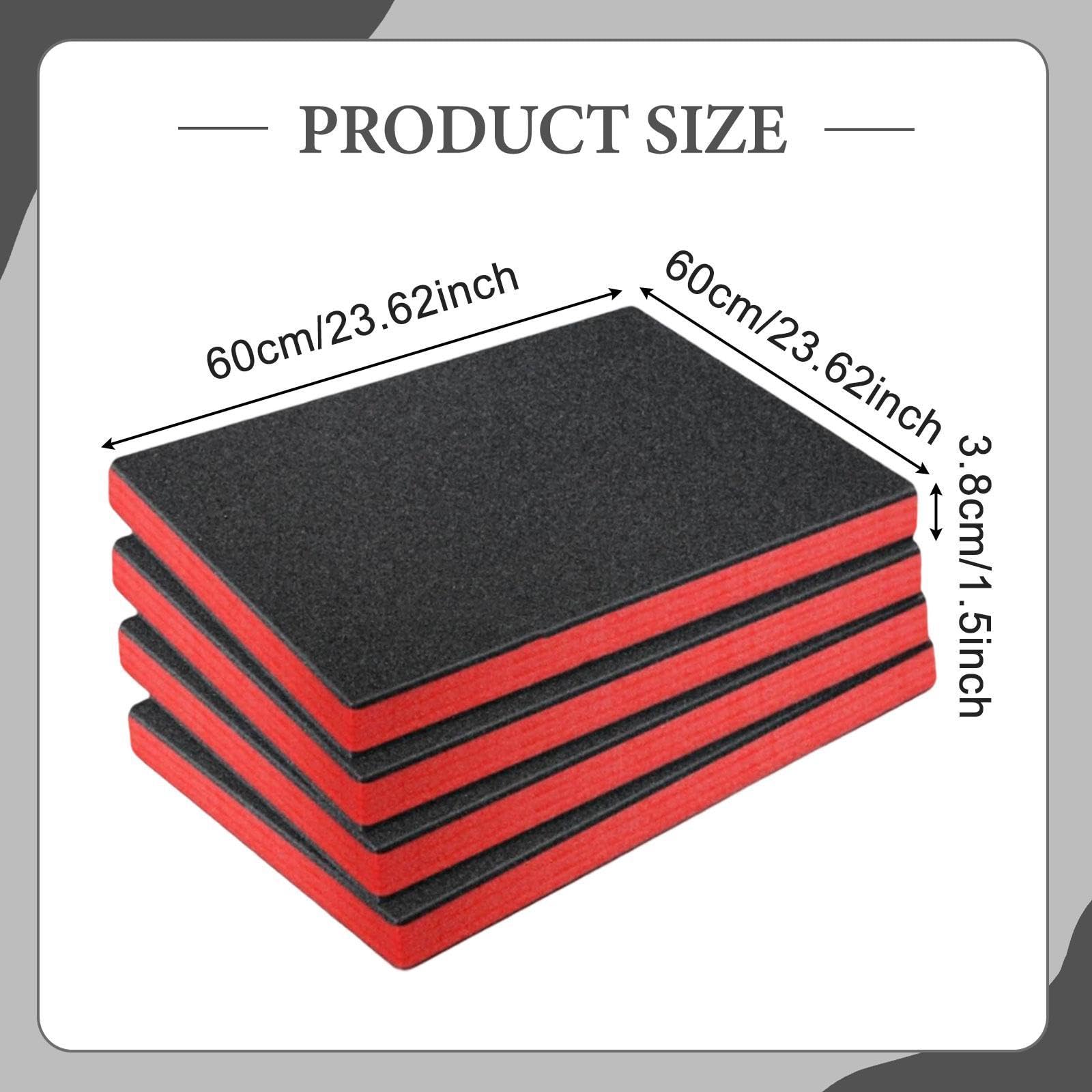 Caja de Herramientas de Espuma de 4 Piezas, Insertos de Espuma para Estuches, Cortable, Bricolaje Profesional, Organizador Kaizen, 60 Cm X 60 Cm X 3.8