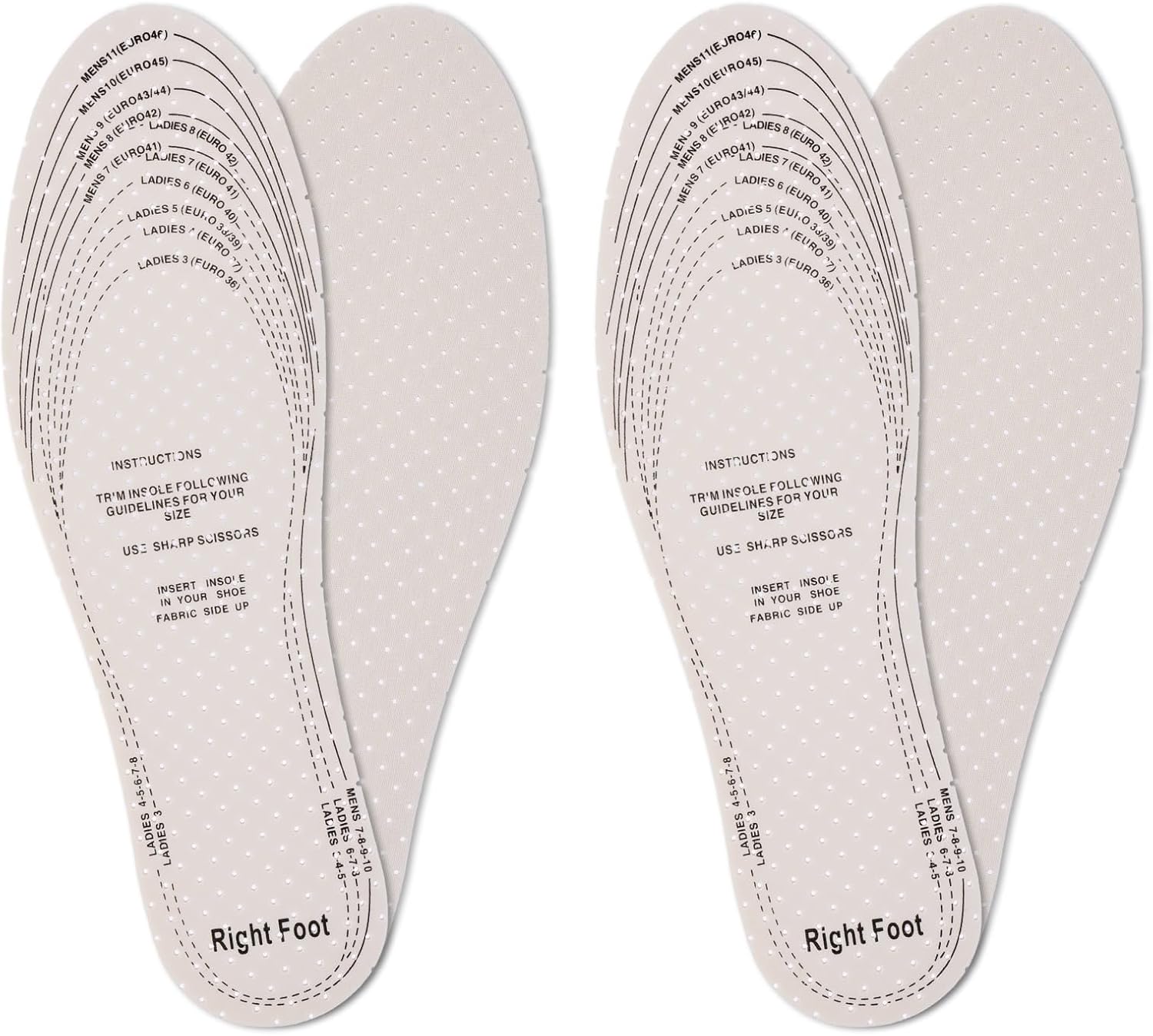 WLLHYF 2 Pairs Breathable Shoe Insoles, Insoles for Men and