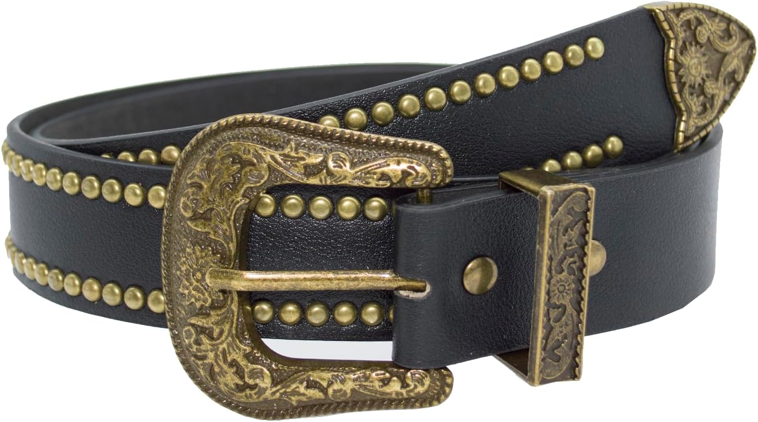 Western Belt for Women Cowgirl Cowboy Belts with Vintage Buckle Studded Western Belt - Image 6