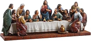 Christian Home Décor Hand-Painted Michael Adams Figurine, 15-Inch, Last Supper