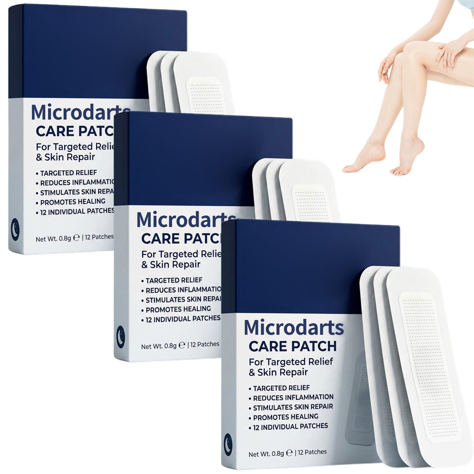 VeinTarget Microdarts Patch, Professional Varicose Veins Treatment for Legs Patches, Vein Patches, Ease blood Circulation,Natural Ingredients Leg Treatment for All Skin Types (3PC)