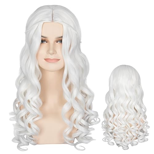 Miniatura 10 de Peluca larga rubia rizada para disfraz de Halloween cosplay para adultos y niños de Miss U Hair