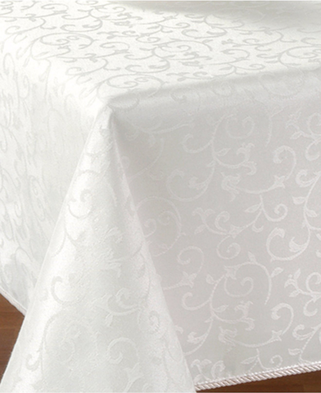 Nappe Lenox Opal Innocence platine rectangulaire 152 x 120 cm