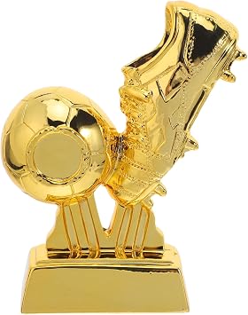 BESPORTBLE Gold Football Boot Trophy - Resin Soccer Award for Player Achievement - Youth Soccer Championship Trophy - Gold Plated Collectible for and Tournament, 6x5 Inch