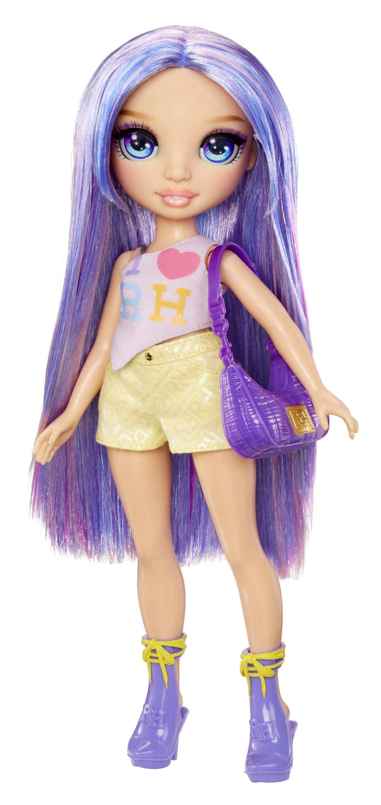 Rainbow High My Fashion Style Doll – Violet, 28 cm Fioletowa Modna Lalka z Wyrazistą Stylizacją i Modną Torebką. Do Zabawy, Pozowania i Kolekcjonowania. Dla Dzieci w Wieku od 4 do 12+ Lat