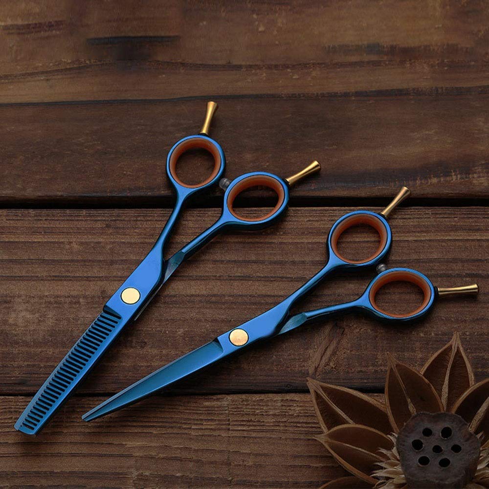 Ciseaux de coiffure professionnels bleus pour réussir toutes vos coupes modernes à la maison