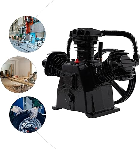 Miniatura 3 de Cabezal de bomba de compresor de aire, Bomba de compresor de aire de alta potencia integrada general, 4-5 HP 3 cilindros 10-12 CFM, utilizado para