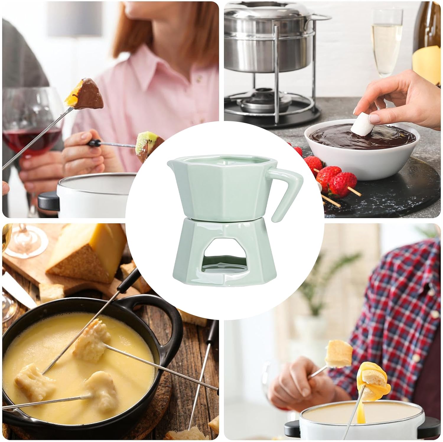 Chocolate Fondue Mug Ceramic Butter Warmer