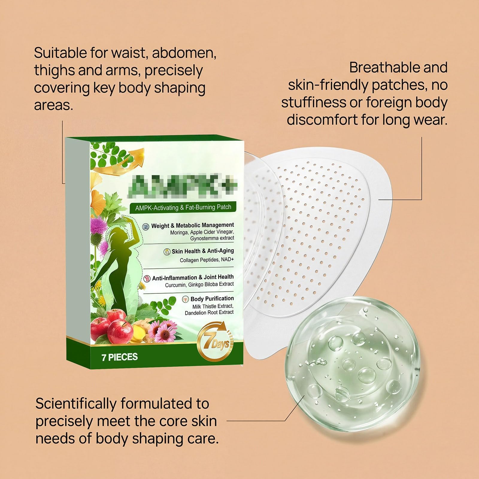 Plaster Moringa 10-w-1, naturalne odchudzanie na utratę,naturalne składniki | Naturalny plaster aktywujący, wspiera metabolizm, oczyszcza ciało, pomaga w dobrostanie stawów i w utrzymaniu wagi.