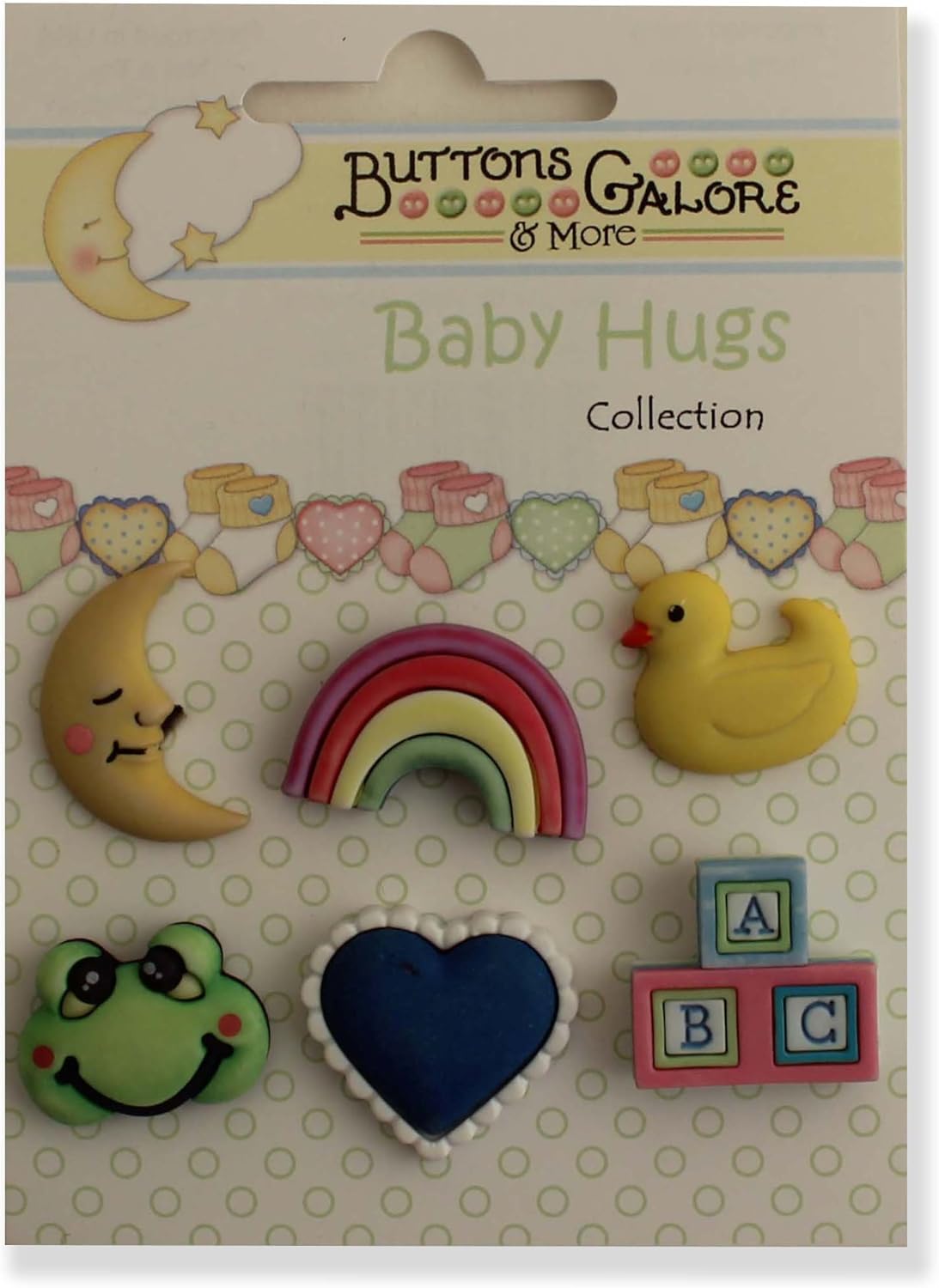 Buttons Galore BHGROUP Baby Hugs 3D Buttons - Set of 6 Cards