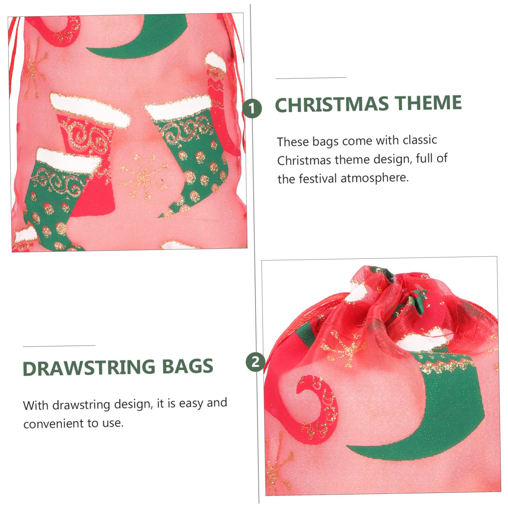GLEAVI 75stücke Organzabeutel Für Weihnachten Kordelzug Geschenktüten Für Süßigkeiten Für Festlichkeiten Und Familienfeiern Aufbewahrungstaschen Für Snacks Und Kleine