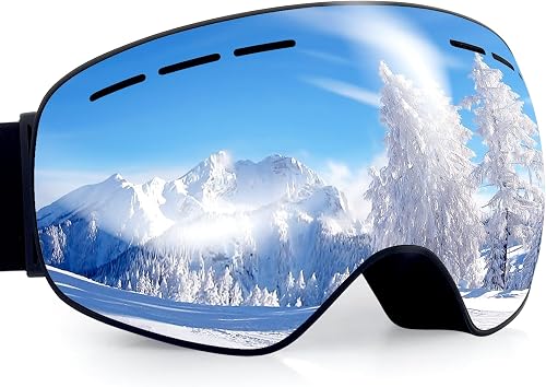 Dizokizo Ski Goggles Interchangeable Spherical Lens for Skiing Snowboard Anti-fo