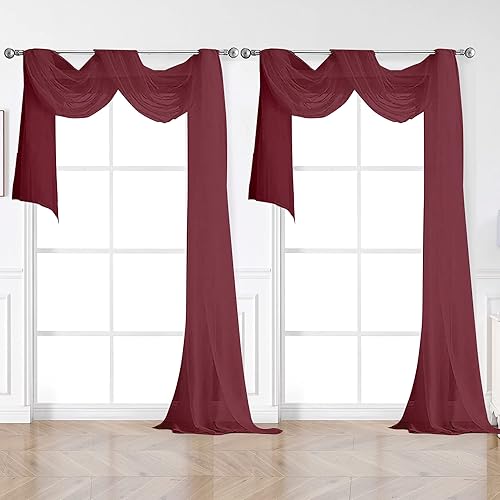 Miniatura 152 de OVZME 2 paneles de cortina traslúcidas para ventana, 96 pulgadas de largo, para dormitorio, diseño de bolsillo superior para cortinero, tratamiento