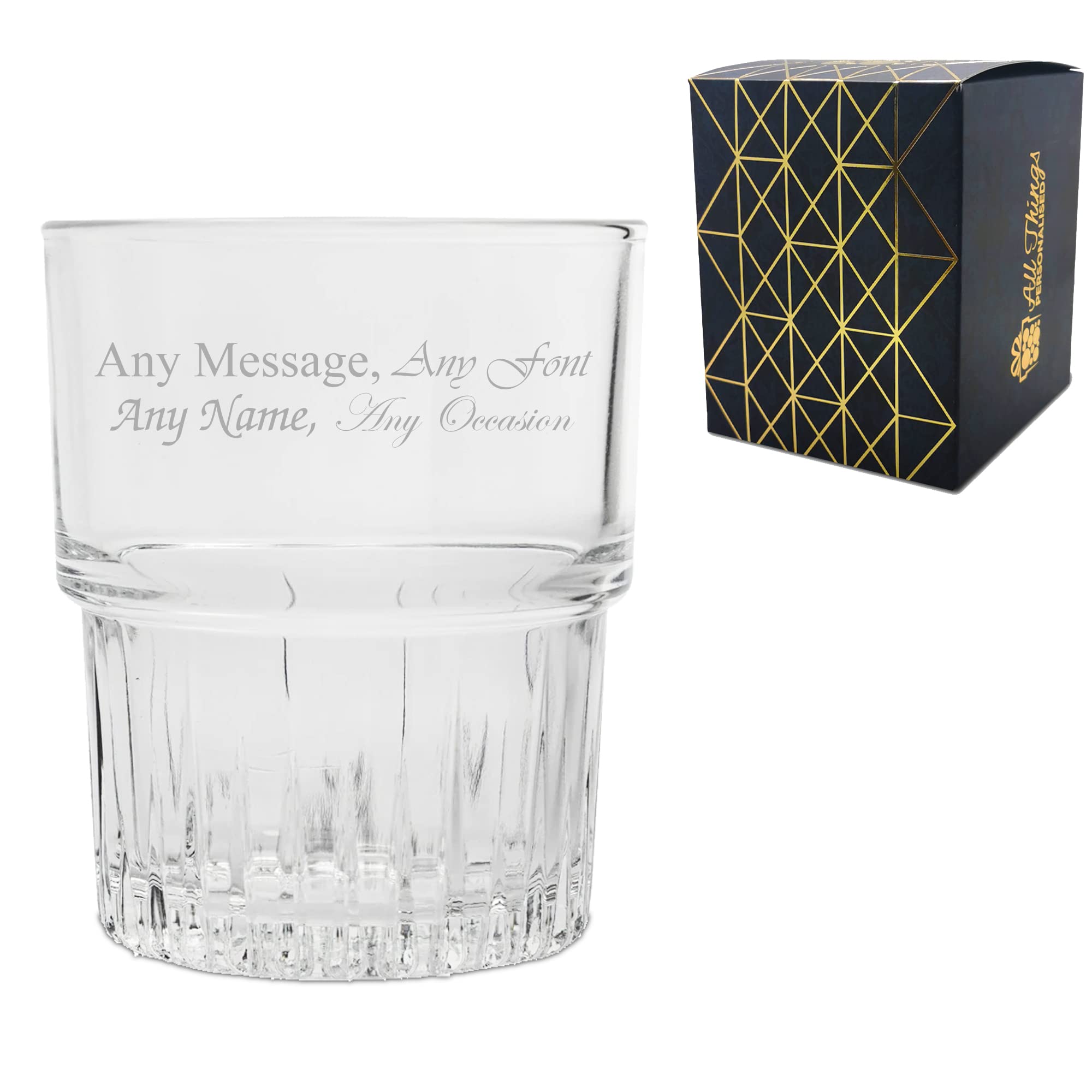 Vaso apilable con caja de regalo grabado personalizado de 200 ml