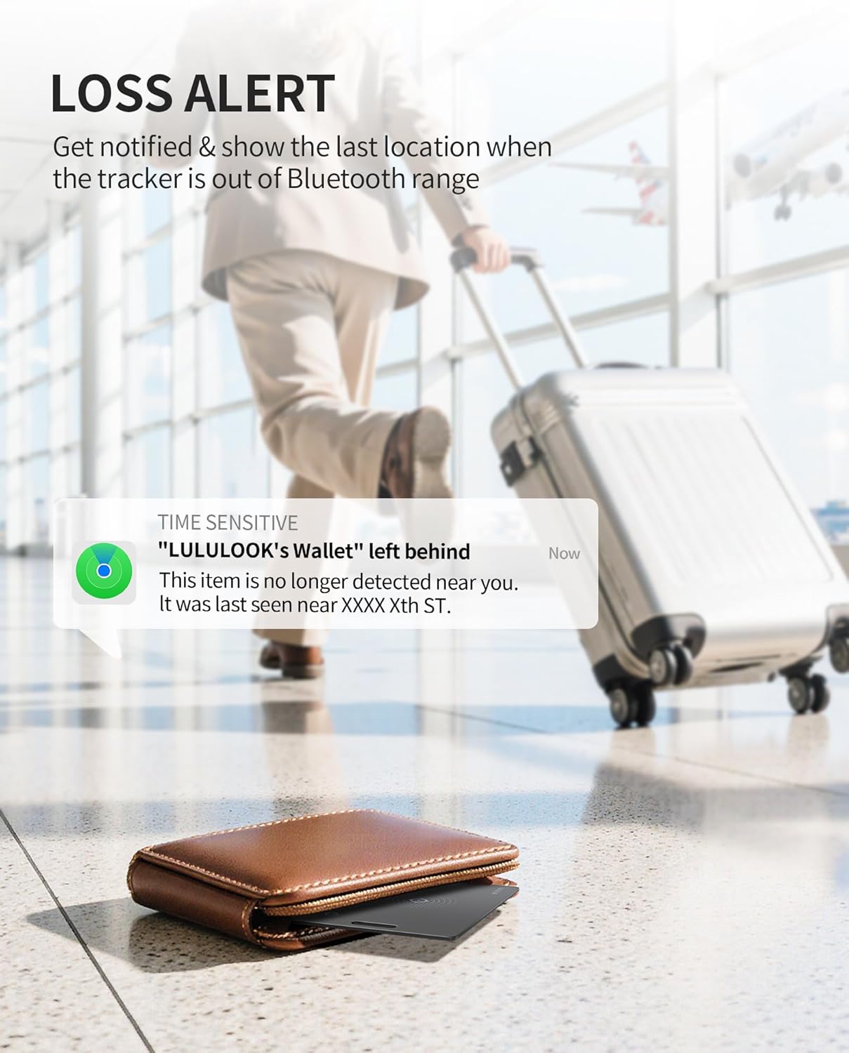 LULULOOK Wallet Tracker Card, 0.07in Ultra Slim Airtag Card Works with Apple Find My (iOS Only), Wireless Rechargeable IP68 Waterproof GPS Smartcard Tracker for Wallet Passport, 3Pack