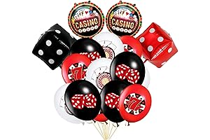 Red and Black Dice Casino Party Balloon Decoration