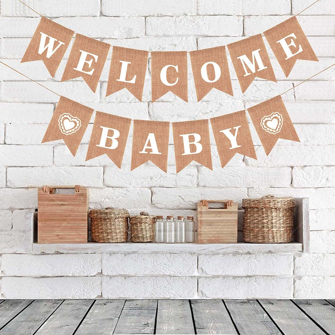 Blaue Baby Willkommensdeko Set - Banner, Wimpelkette & Sternengirlande Für Jungen