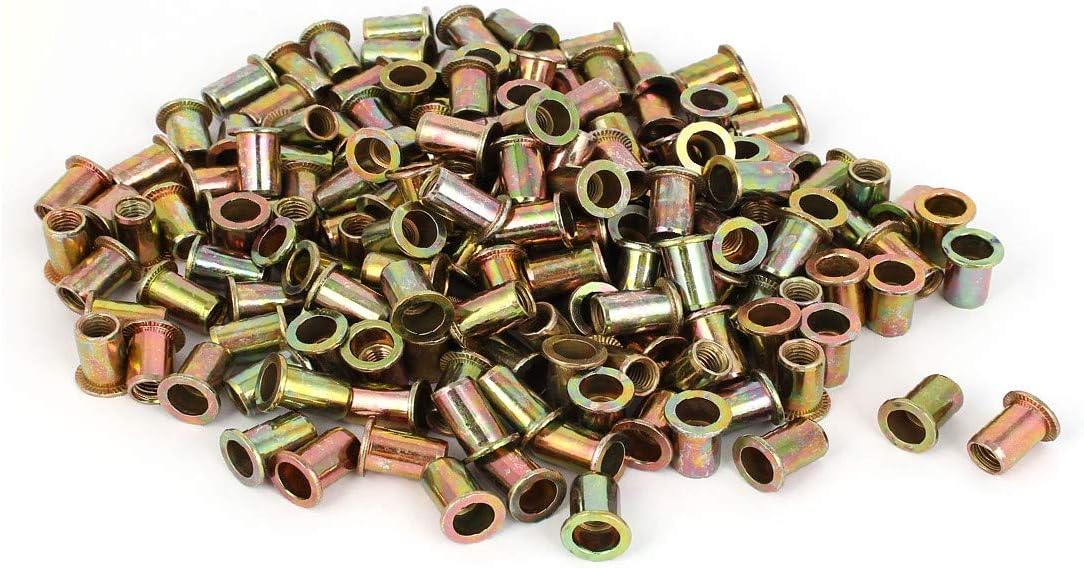 New Lon0167 M8 Carbon Featured Steel Flat Head reliable efficacy Insert Tubular Rivet Nut s 200pcs(id:1cc af bb 766)