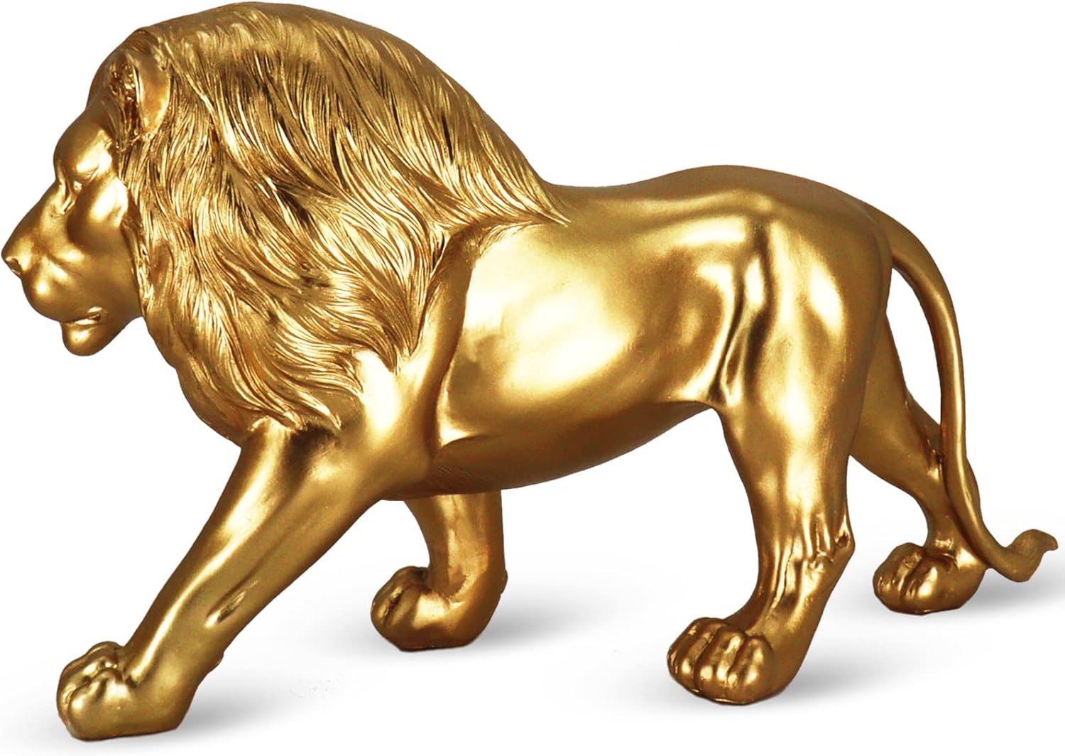 12" Decoration Collectible Gold Lion Statue, Desk Decor, Room Decor, Home Decor, Modern Art Sculpture, Handmade Resin Animal Statue, Gift for Women,Brother,Friend - Image 2