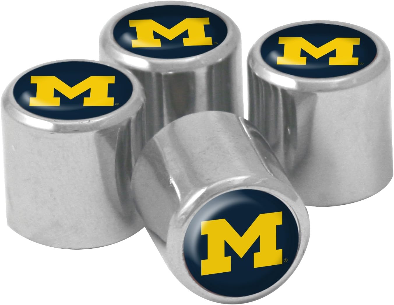 NCAA Michigan Wolverines Metal Tire Valve Stem Caps, 4-Pack