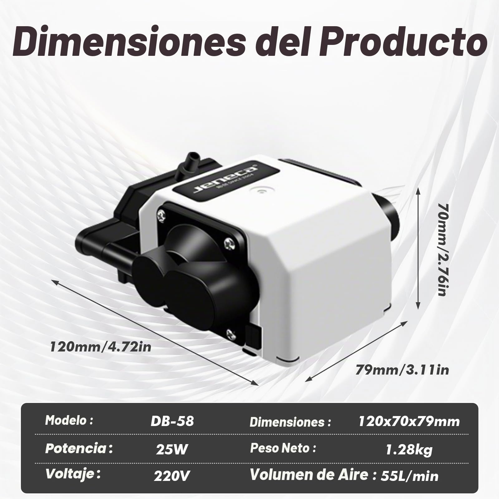 Bomba de Aire para Acuario con 6 Tomas, 3300 L/H 25 W Oxigenador Acuario Silencioso/Baja Vibración/Ajustable para Peceras Medianas y Grandes, Estanques Pequeños, Hidroponía y Acuarios Comerciales