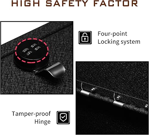 Miniatura 3 de Caja de seguridad para consola central compatible con Chevrolet Suburban y Tahoe 2015-2020, GMC Yukon y Yukon XL 2015-2020, con bloqueo combinado de