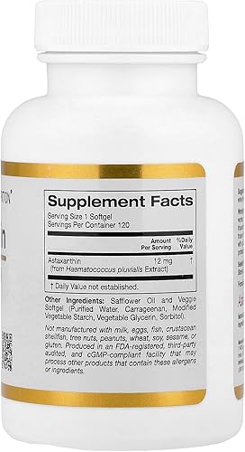 Miniatura 2 de California Gold Nutrition Astaxantina, carotenoide antioxidante, AstaLif islandés puro islandés biológicamente activo 99% isómero, 12 mg, 120